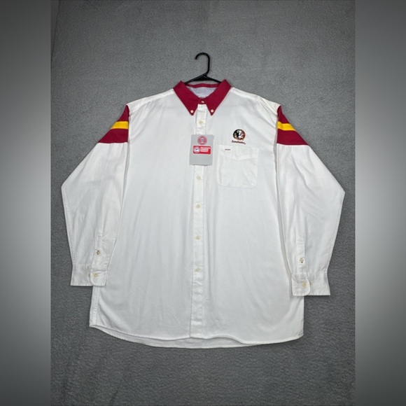 Florida State Seminole Shirt Men's XL White Button-Down Long Sleeve NWT  #0298 - Picture 3 of 16